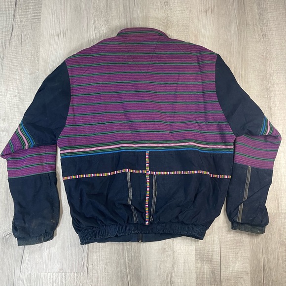 VINTAGE EMBROIDERED COTTON COLORFUL MADE IN GUATEMALA JACKET XL - Picture 8 of 8